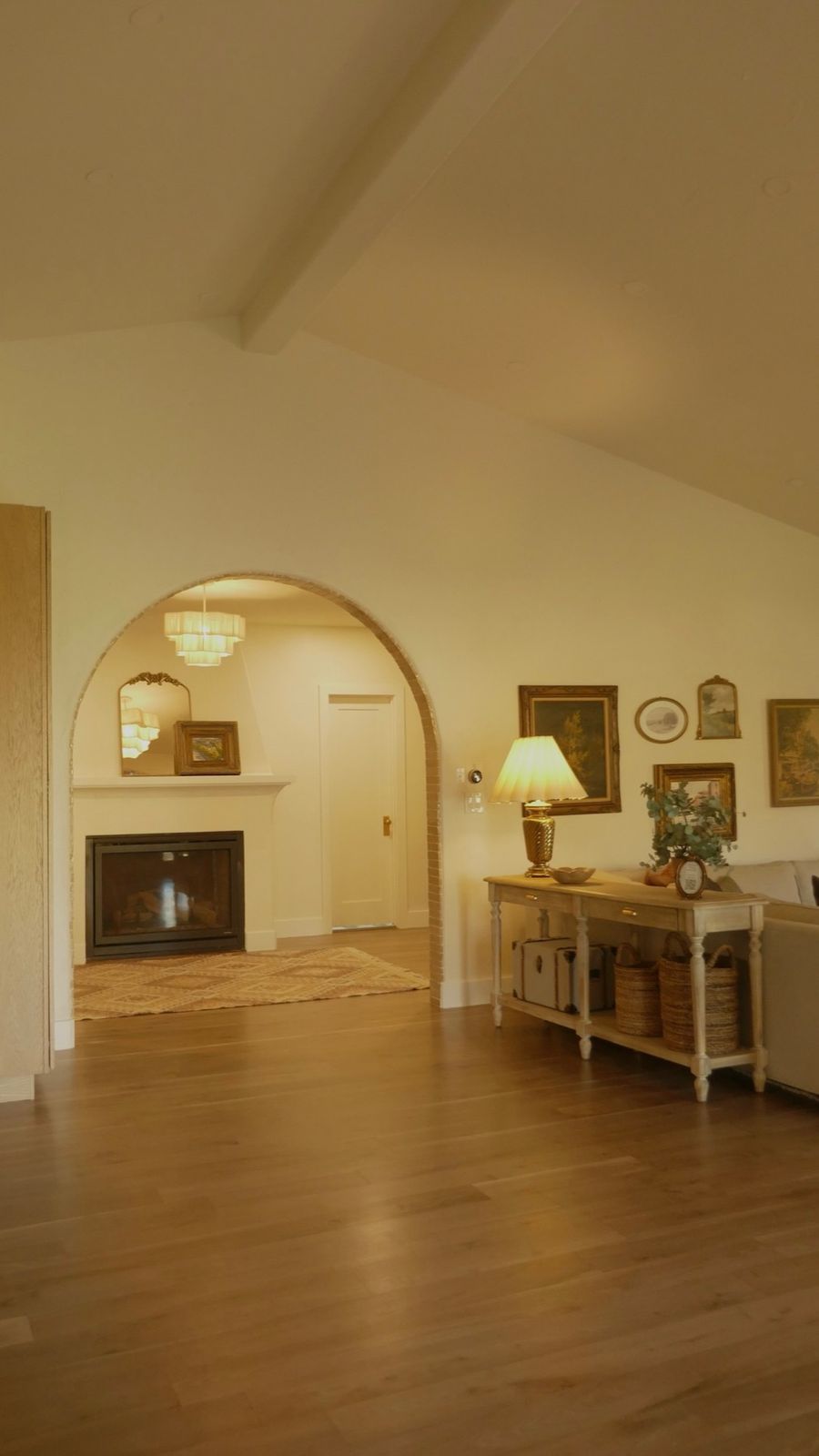 A bright, vaulted living room representing a Denver pop-top addition
