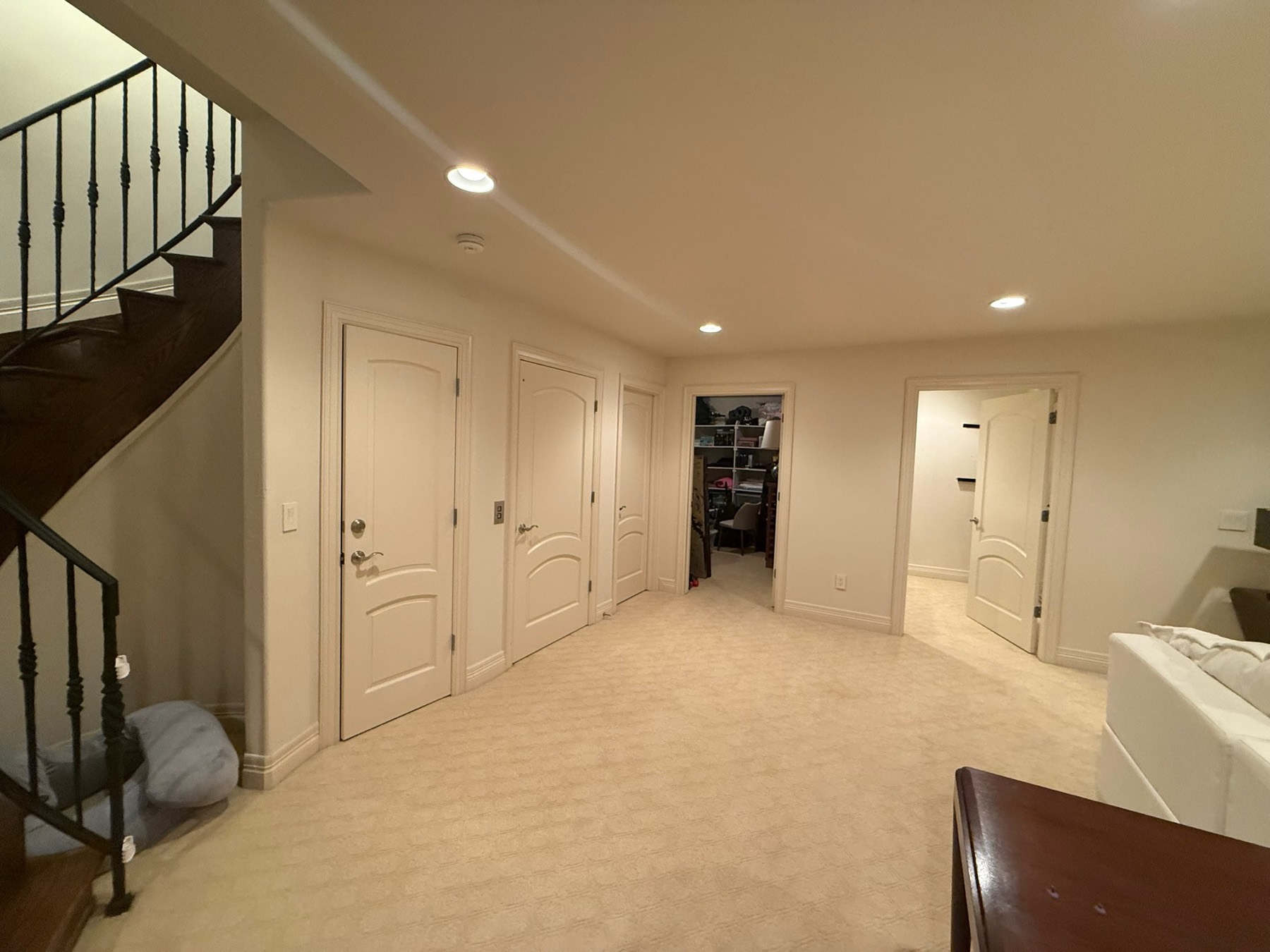 The basement before — unfinished furnace corner