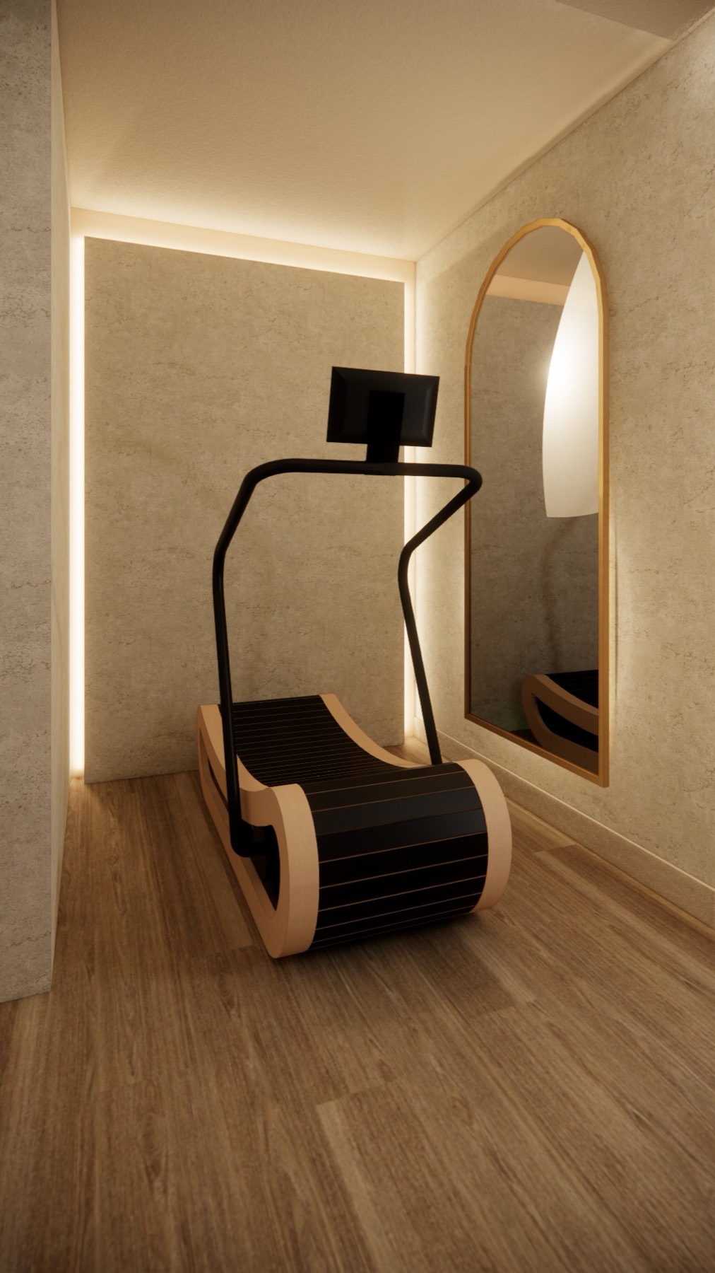 3D render of the gym treadmill niche